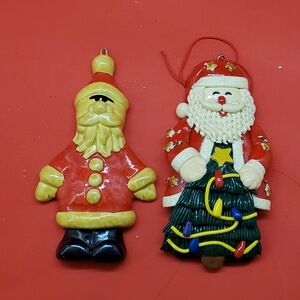 2 Bread Dough Style Santa Claus 🎅 Ornaments